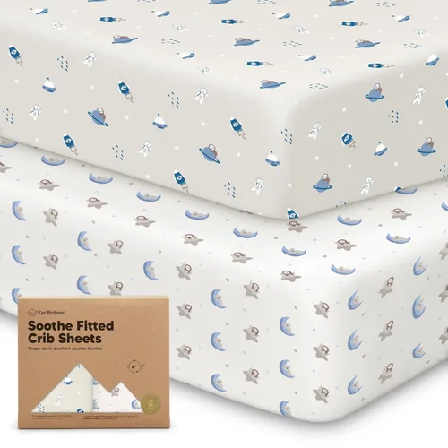 Miniatura 37 de KeaBabies - Juego de 2 sábanas orgánicas, unisex, suaves, 52 x 28 pulgadas, diseño neutro, de algodón jersey transpirable, con estampados adorables