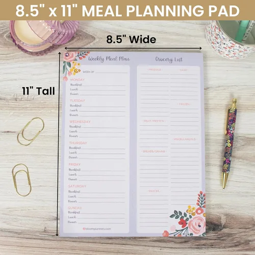 Miniatura 2 de bloom daily planners - Bloc de notas semanal para planificar las comidas con imanes para el refrigerador, incluye una «Lista de compras