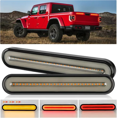 Nilight Barra de luz trasera para remolque con señales de giro, parada y marcha atrás 3 en 1, luces de freno 2 paquetes, 9 pulgadas, 100 LED rojo y