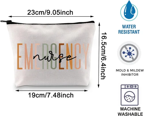 Miniatura 2 de BLUPARK Bolsa de maquillaje de enfermera de emergencia ED ER Regalo de enfermera Regalo de sala de emergencias Nuevo regalo de enfermería Regalos