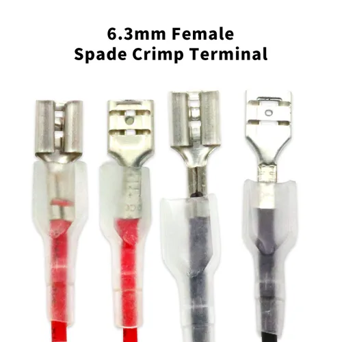 Miniatura 4 de 30 terminales de crimpado de doble cabeza de 0.248 in con funda aislante con alambre rojo + negro hembra pala kit surtido de empalme rápido 11.82