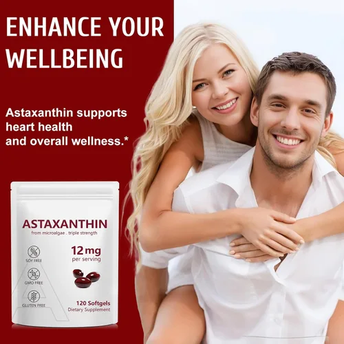 Miniatura 7 de Daiasns Astaxantina 12 mg, suplementos antioxidantes de astaxantina que apoyan la salud de los ojos, las articulaciones, la circulación interna