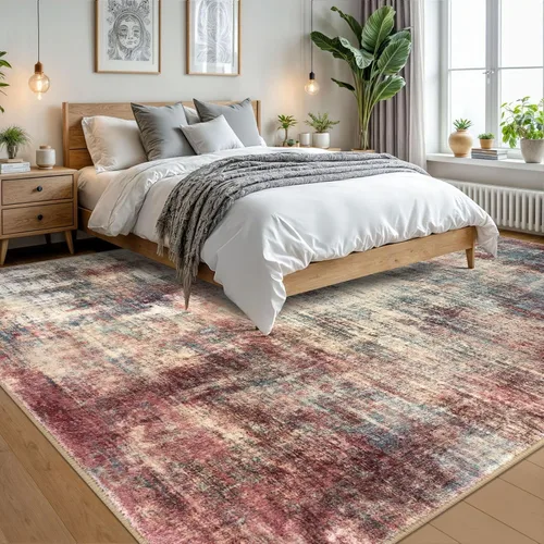 Miniatura 282 de IOHOUZE Alfombra abstracta lavable de 3 x 12 pies para pasillos, antideslizante para cocina, camino de entrada de lana sintética para interiores