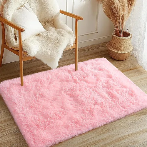 Miniatura 98 de Awaytail Alfombra Esponjosa Lavable 2x3 Pies, Pura Negra Alfombra para Silla de Escritorio Antideslizante, Alfombra Supersuave para Niños