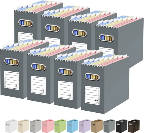 Miniatura 37 de Oterri Caja organizadora de archivos de cartón para colgar carpetas de archivos, tamaño carta, caja de archivos para escritorio de computadora