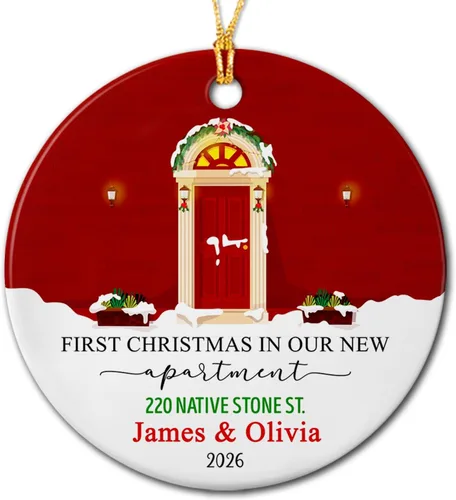Miniatura 11 de Adorno de primera Navidad en nuestro nuevo hogar, adorno personalizado para el primer hogar de Navidad 2026, regalo de recuerdo de casa para parejas