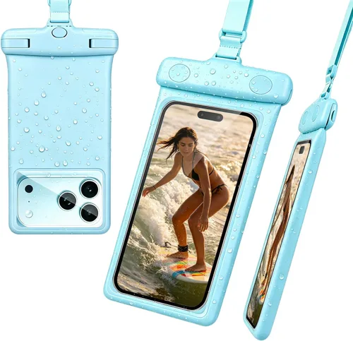 Miniatura 9 de wellhouse Funda impermeable para teléfono, funda impermeable para iPhone 17, 16, 15, 14, 13 Pro Max XS Samsung, IPX8 3D bolsa seca para teléfono