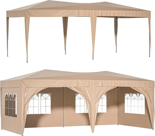 Miniatura 9 de KELRIA Tienda de campaña para exteriores de 10 x 30 pies, tienda de campaña para fiestas, bodas, cumpleaños, con 5 paredes laterales extraíbles
