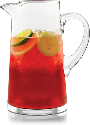 Miniatura 7 de Libbey Acapulco - Juego de 2 jarras de vidrio grandes de 89 onzas, claras, altas jarras de vidrio de burbujas con asa, modernas jarras de bebidas
