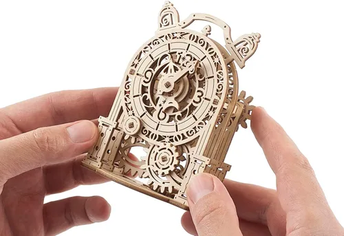 Miniatura 3 de UGEARS Reloj Despertador Vintage Rompecabezas 3D - Kit de Modelo de Madera para Adultos para Construir - Kit para Hacer Reloj de Escritorio