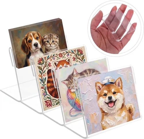 Miniatura 5 de ARTIBETTER Tarjetas de mesa acrílicas, paquete de 20 soportes transparentes en forma de L, soportes horizontales para menú y placa de nombre