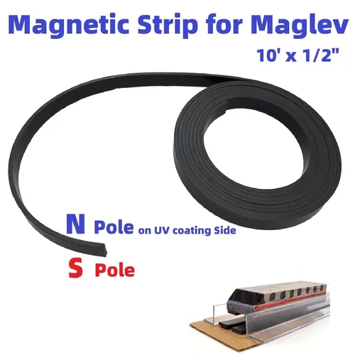 Miniatura 2 de Cinta magnética monopolar de 1/2" para proyecto científico de tren Maglev, reemplazo. Grosor de 0,12 pulgadas (longitud 10 pies)