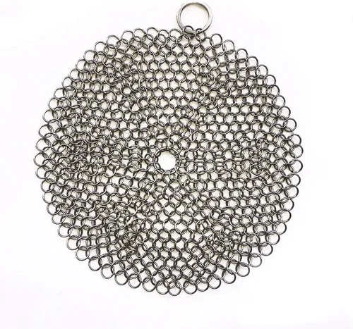 Miniatura 8 de Limpiador de hierro fundido de acero inoxidable 316, depurador de malla para sartén de hierro fundido, sartén presazonada, hornos holandeses