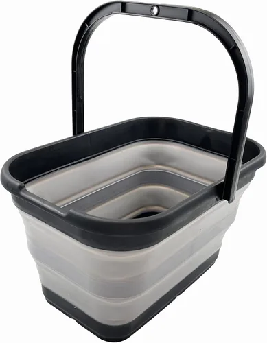 Miniatura 11 de SAMMART Cubo de agua plegable rectangular de 12 litros (3.1 galones) para campamento, pesca (gris (juego de 2))