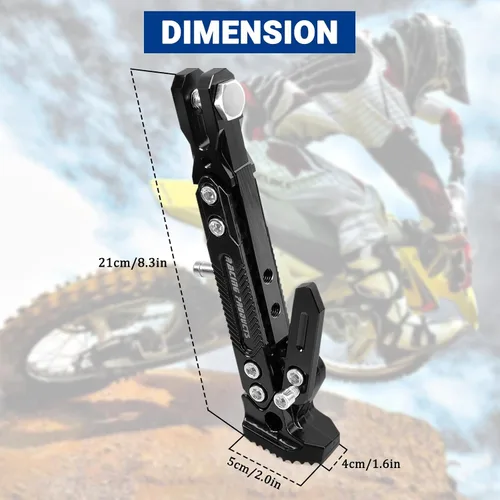 Miniatura 4 de Soporte de trípode ajustable para motocicleta, soporte lateral para motocicleta (negro)