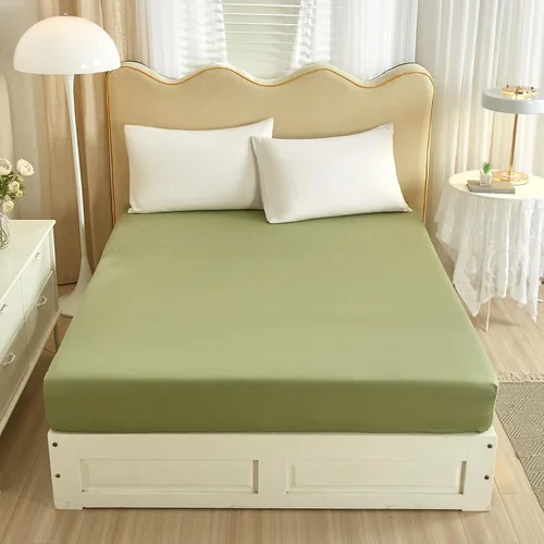 Miniatura 17 de Sábana bajera ajustable de algodón lavado 100% en color topo con diseño Gingham para cama queen, con bolsillo profundo de 15 pulgadas, sábana bajera