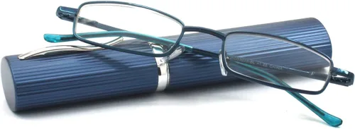 Miniatura 20 de Gafas de lectura de tubo ligero y compacto ultra delgado con estuche de aluminio de clip portátil