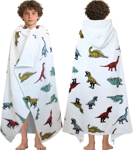 Miniatura 14 de VOOVA & MOVAS Toalla de playa con capucha para niños de 3 a 8 años, 30 x 50 pulgadas, suave, gruesa, grande, 100% algodón, absorbente para playa