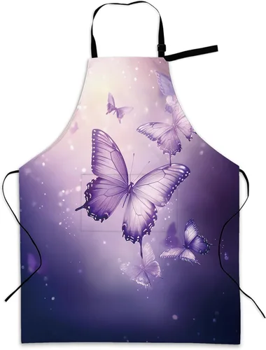 Miniatura 12 de Delantal de cocina con bolsillo, cuello ajustable impermeable y lazos largos, delantal de cocina para hornear, jardinería, pintura para mujer Retro