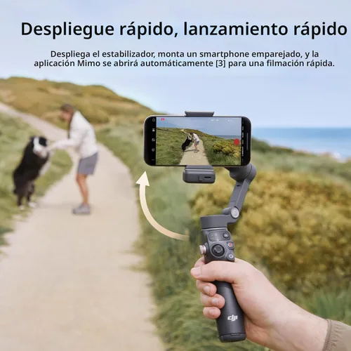 Miniatura 5 de DJI Osmo Mobile 7P Bundle, estabilizador de cardán para iPhone, Android, seguimiento nativo, iluminación, cardán de teléfono de 3 ejes, barra