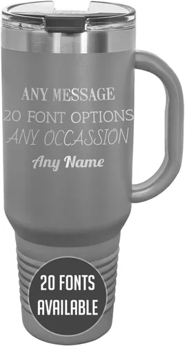Miniatura 54 de Vaso de acero inoxidable aislado con tapa de 20 onzas (17 colores) personalizado con recubrimiento en polvo, grabado personalizado, nombre