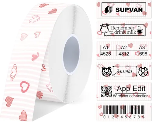 Miniatura 8 de SUPVAN Cinta para etiquetadora E10 y E11, 2 rollos transparentes de 0.59 pulgadas x 19.7 pies (0.591 in x 19.7 ft), repuesto de cinta térmica