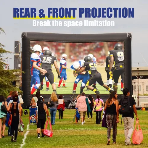 Miniatura 2 de Pantalla de proyector inflable: pantalla de cine al aire libre de 14 pies para fiestas de cine en el patio trasero al aire libre con soplador