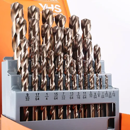 Miniatura 8 de Brocas de cobalto de 1/8 pulgadas (13 unidades), acero de alta velocidad M35, punta de 135 grados, juego de brocas helicoidales de longitud Jobber
