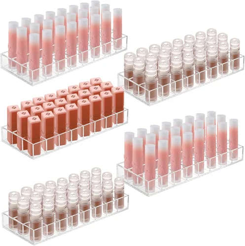Miniatura 7 de Kigley Organizador de lápiz labial transparente, soporte acrílico para brillo de labios, estuche de exhibición de lápiz labial para mujeres, muestra