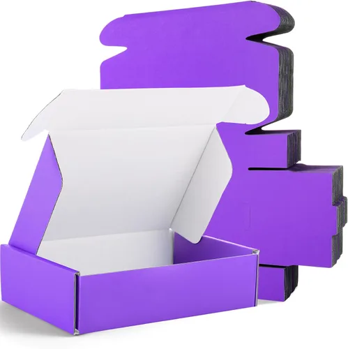 Miniatura 10 de Spakon - Paquete de 50 cajas de envío de cartón corrugado, cajas de embalaje para pequeñas empresas, lindas cajas pequeñas de cartón, cajas de Rosa