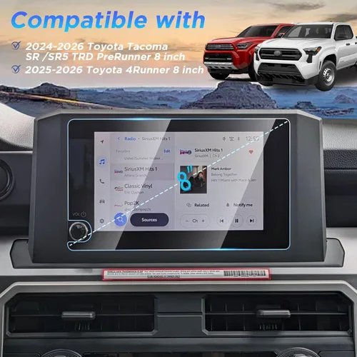 Miniatura 2 de Protector de pantalla compatible con Toyota Tacoma SR/SR5/TRD PreRunner 2024 2025 2026, accesorios de visualización Toyota 4Runner 2025-2026