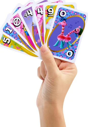Miniatura 2 de Mattel Games UNO Trolls 3: Juego de cartas Band Together para niños, adultos y noche de juegos con personajes de Trolls y regla especial