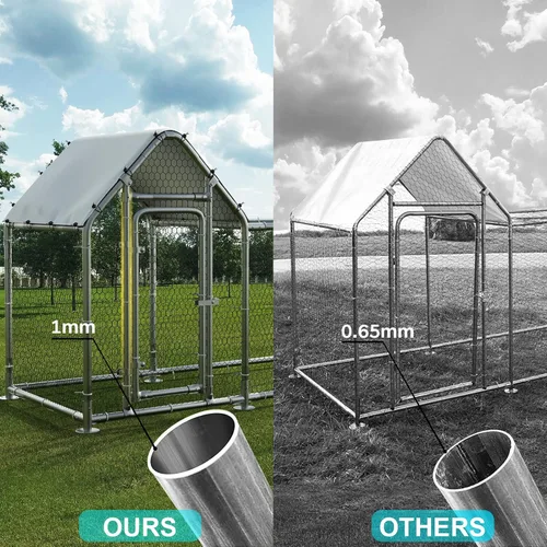 Miniatura 5 de BOSSIN Bold Chicken Coop Run - Bolígrafo de metal grande para exteriores, jaula de aves de corral, con forma de espiral, resistente para patio