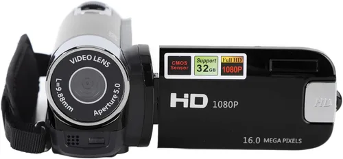 Miniatura 5 de FOSA Videocámara de cámara HD 1080P, cámara DV de 16 MP Cámara de vídeo con zoom digital 16x, pantalla giratoria TFT de 2.7 pulgadas, altavoces Negro