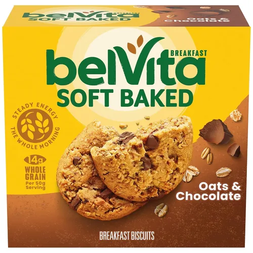 Miniatura 20 de Bizcochos para el desayuno BelVita, cocidos al horno, pan de plátano, caja de 5 recuadros, 8.8 onzas (paquete de 6 unidades).