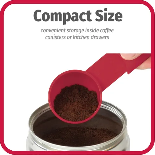 Miniatura 6 de GoodCook Cuchara de café diaria, 2 cucharadas de cuchara medidora de café con mango extensible, color rojo