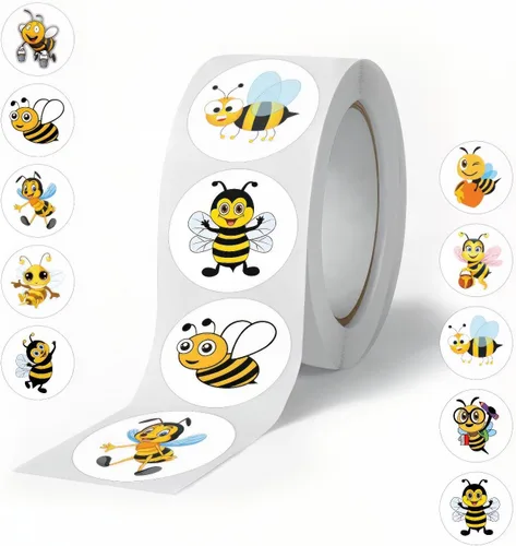 Miniatura 7 de 500 calcomanías de abeja lindas, calcomanías adhesivas de dibujos animados para botella de agua, laptop, álbum de recortes, diario, tarjeta, sobre
