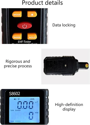 Miniatura 8 de Geigers Contador Detector de radiación nuclear Detector radiactivo de alta precisión Medidor de datos gamma Dosímetro Medidor Emf Medidor