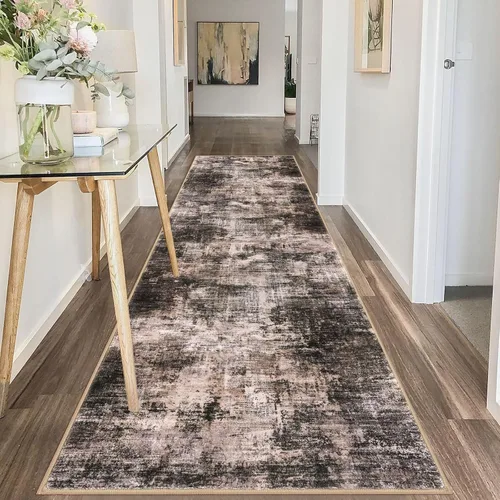 Miniatura 481 de IOHOUZE Alfombra abstracta lavable de 3 x 12 pies para pasillos, antideslizante para cocina, camino de entrada de lana sintética para interiores