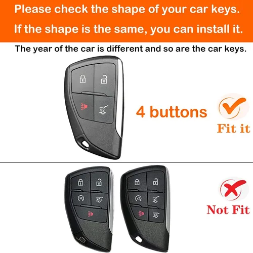 Miniatura 2 de Funda para llavero compatible con Chevrolet GMC 2024 2025 Canyon Sierra Colorado Equinox Silverado Remote Smart Key, funda protectora de TPU (negro)