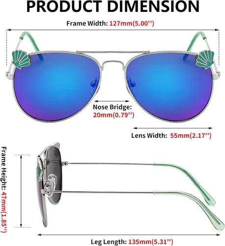 Miniatura 7 de FEISEDY Lentes de sol polarizados para niños, lentes de piloto clásicos para niñas y niños, B4062 (edad 2-10)