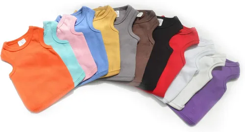 Miniatura 8 de Lovelonglong Ropa para mascotas de verano 2019, ropa para perro, camisetas en blanco, camisetas acanaladas, chalecos de hilo superior para perros