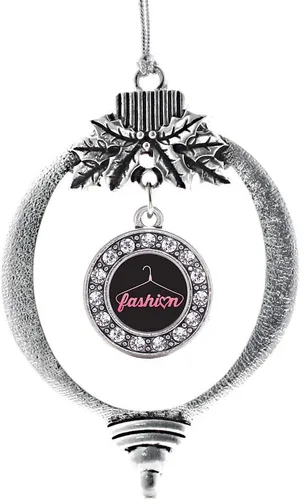Miniatura 211 de Inspired Silver - Twin One - Adorno festivo de Navidad de plata - Adorno festivo de árbol de Navidad con dije de círculo y circonita cúbica