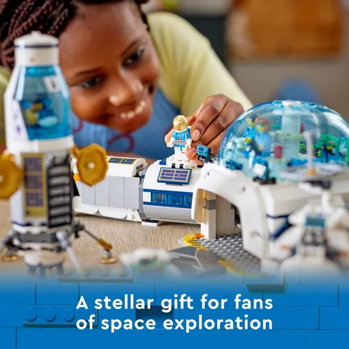 Miniatura 6 de LEGO City Lunar Research Base - Juguete espacial para niños que aman el espacio 60350, inspirado en la NASA Lunar Lander, Rover y Moon Buggy con 6