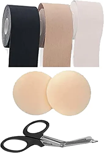 Boob Tape BoobyTape for Breast Lift Tape A-E Cup Push Up in All Dress Tape with Reusable Nipplecover AdhesiveBob Tape