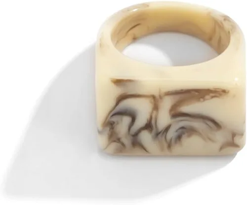 Anillos gruesos de resina multicolor para mujeres y niñas, anillos de resina acrílica, anillos exagerados para nudillos, anillos geométricos con