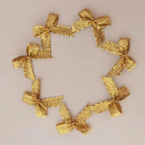 Miniatura 9 de 50 mini lazos de 1 pulgada para manualidades, lazos metálicos para manualidades, regalo, álbumes de recortes (C.Dorado)