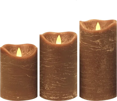 CANDLE CHOICE - Velas sin llama con temporizador, operadas por batería, cera real, parpadeo realista, pilares LED eléctricos, temporizador diario