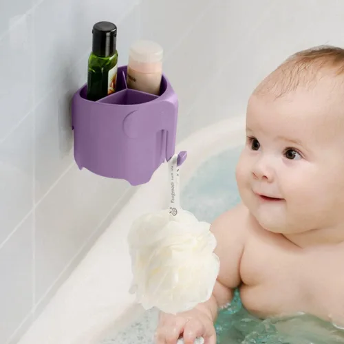 Miniatura 5 de Soporte para cepillos de dientes para niños, lindo soporte para cepillos de dientes de elefante para niños, soporte para pasta de dientes para baño