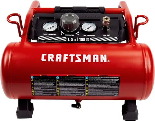 Miniatura 3 de Craftsman - Compresor de aire, 3 galones, 1,5 HP Max 155 Psi, sin aceite, portátil, color rojo, modelo CMXECXA0200341